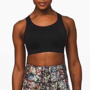 Lululemon Sports Bra Enlite Bra Front Zip 32D Black, High Support Running